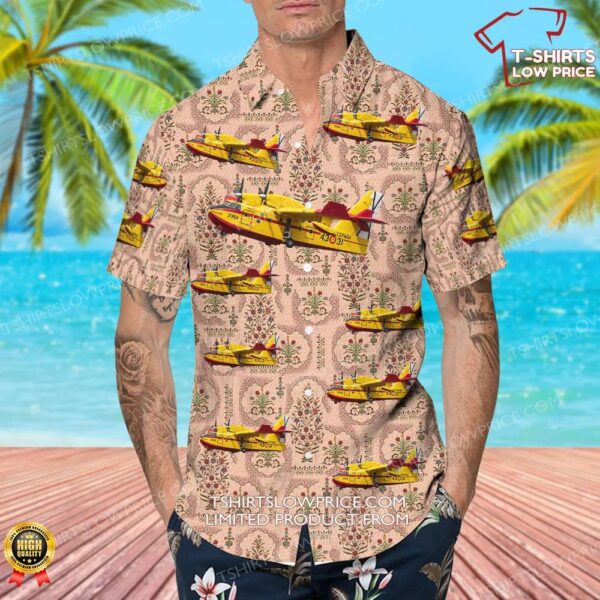 Canadair CL-415 Spain Air Force Hawaiian Shirt Canadair CL-415 Spain Air Force Hawaiian Shirt