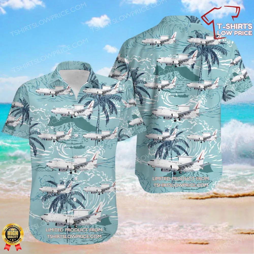 Boeing E-7A Wedgetail Australia Royal Australian Air Force (RAAF) Hawaiian Shirt Boeing E 7A Wedgetail Australia Royal Australian Air Force RAAF Hawaiian Shirt 1