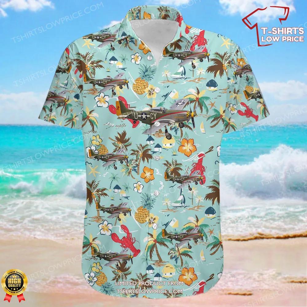 North American P 51D Mustang Commemorative Air Force Hawaiian Shirt 2 North American P 51D Mustang Commemorative Air Force Hawaiian Shirt 2