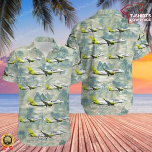 Airbus A220-371 Air Baltic Hawaiian Shirt Airbus A220-371 Air Baltic Hawaiian Shirt