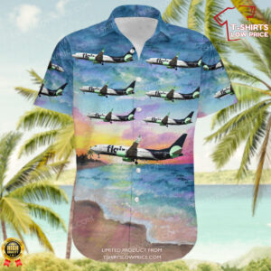 Boeing 737-8 MAX Flair Airlines Hawaiian Shirt