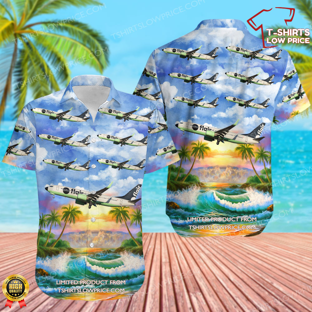 Boeing 737-86J Flair Airlines Hawaiian Shirt 0 39