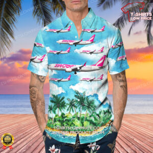 Boeing 737 8 MAX Swoop WestJet Hawaiian Shirt 4