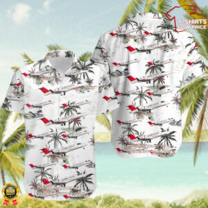 Bombardier Learjet 45 Nolinor Aviation Hawaiian Shirt Bombardier Learjet 45 Nolinor Aviation Hawaiian Shirt
