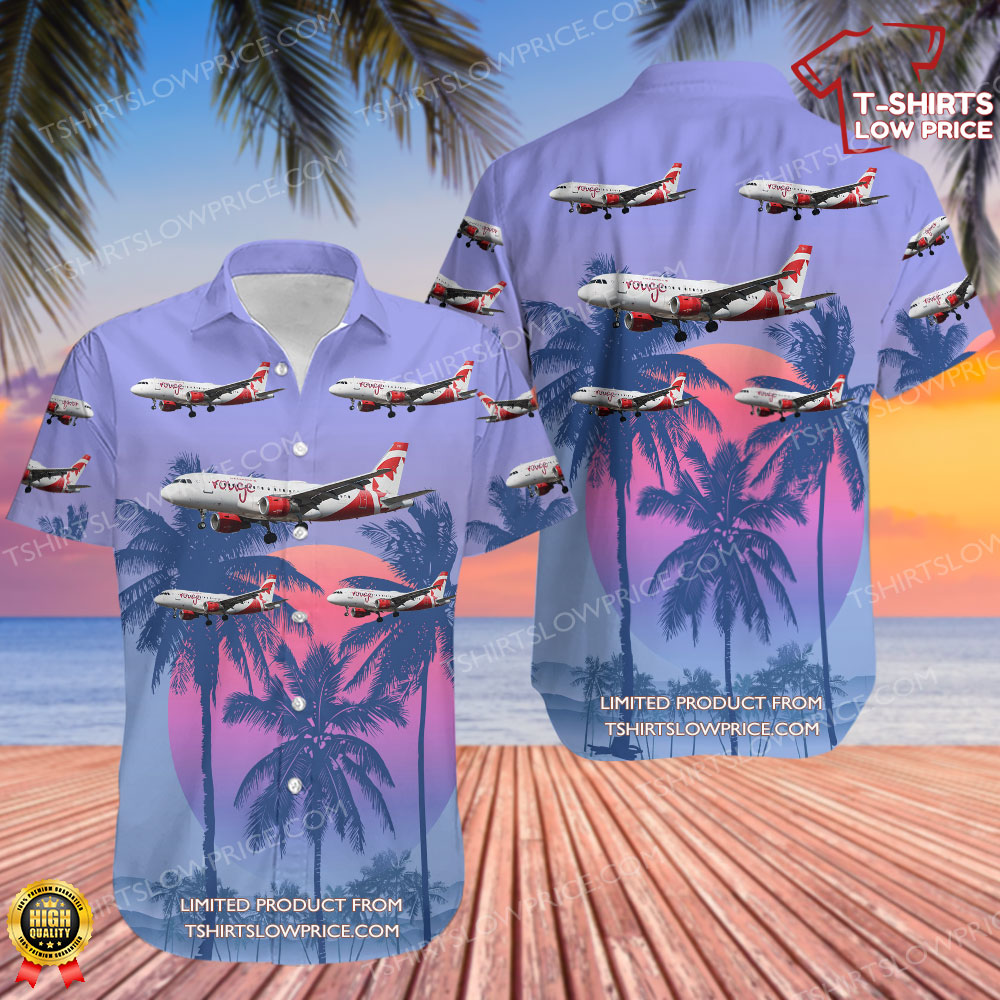 Airbus A319-114 Air Canada Rouge (Air Canada) Hawaiian Shirt Airbus A319 114 Air Canada Rouge Air Canada Hawaiian Shirt 1