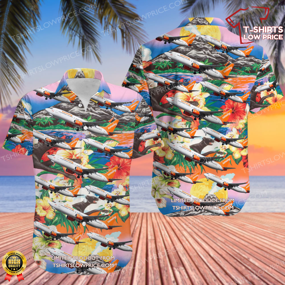 Boeing 737-81D Sunwing Airlines Hawaiian Shirt Boeing 737 81D Sunwing Airlines Hawaiian Shirt 1