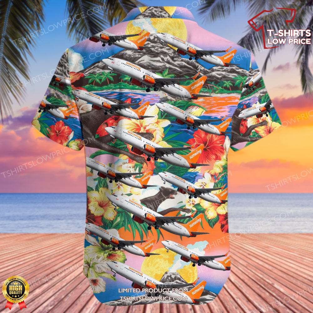 Boeing 737 81D Sunwing Airlines Hawaiian Shirt 3 Boeing 737 81D Sunwing Airlines Hawaiian Shirt 3