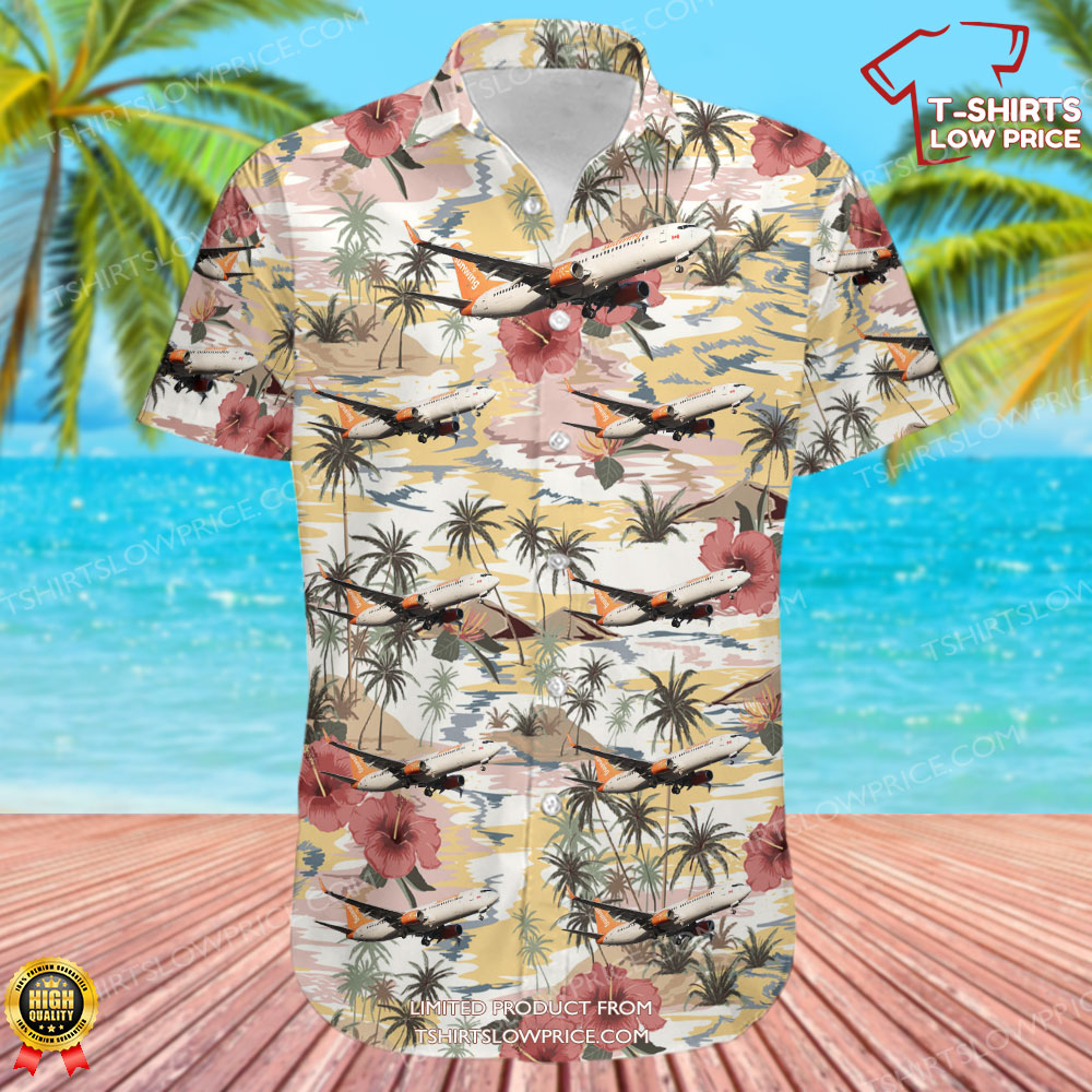 Boeing 737 8DC Sunwing Airlines Hawaiian Shirt 2 Boeing 737 8DC Sunwing Airlines Hawaiian Shirt 2