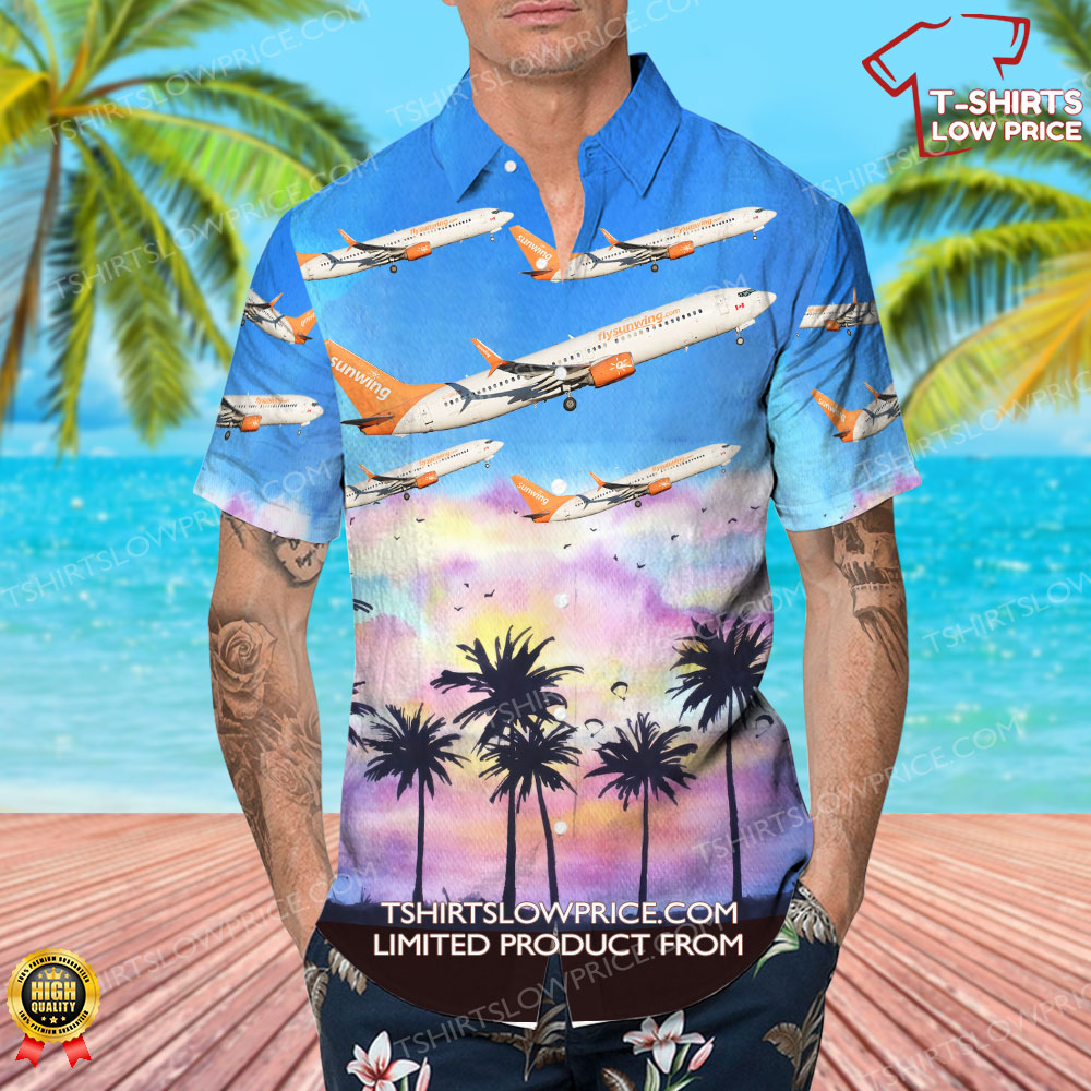 Boeing 737 8SH Sunwing Airlines Hawaiian Shirt 4 Boeing 737 8SH Sunwing Airlines Hawaiian Shirt 4