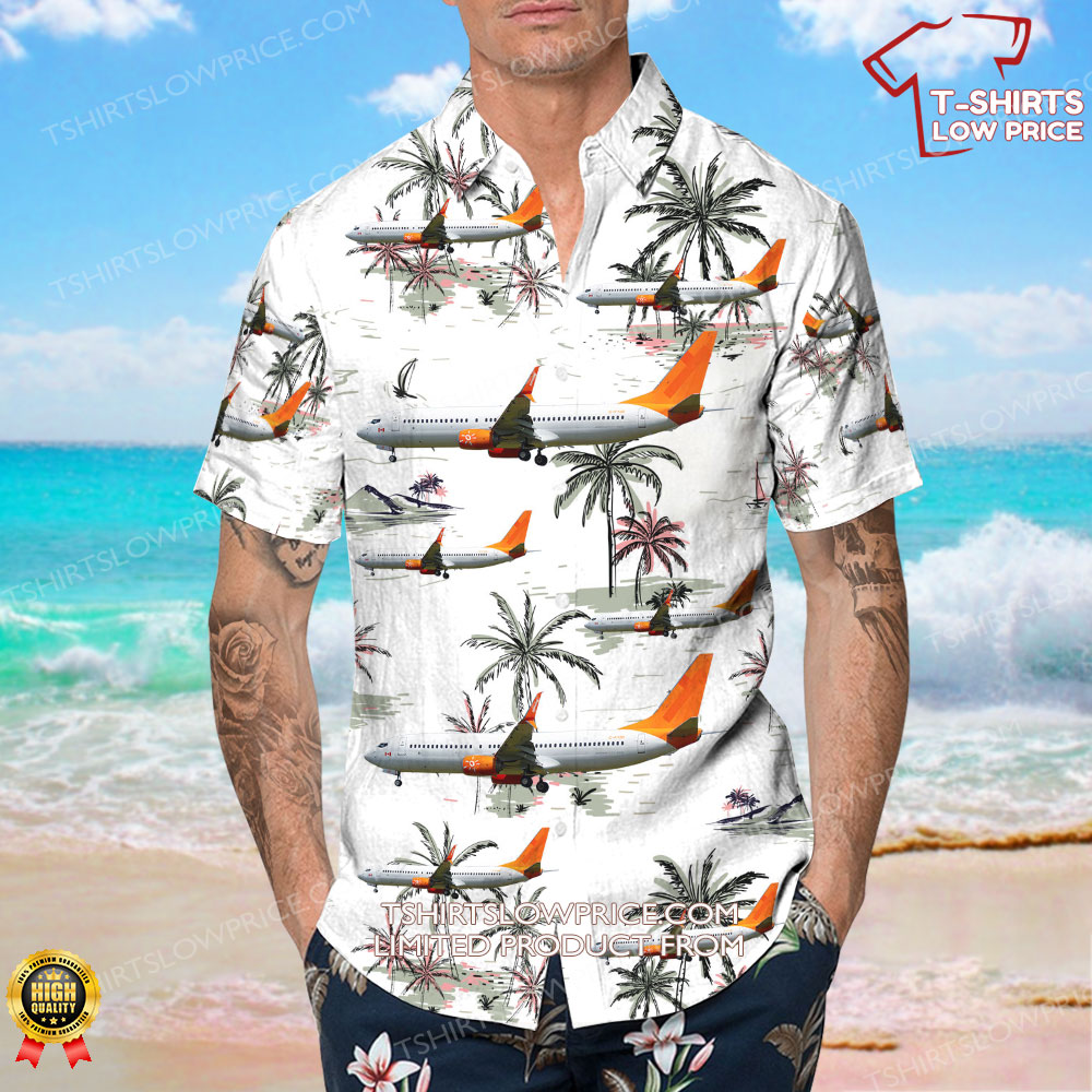 Boeing 737 8Q8 Sunwing Airlines Hawaiian Shirt 4 Boeing 737 8Q8 Sunwing Airlines Hawaiian Shirt 4