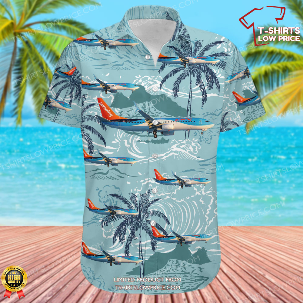 Boeing 737 8K5 Sunwing Airlines Hawaiian Shirt 2 Boeing 737 8K5 Sunwing Airlines Hawaiian Shirt 2