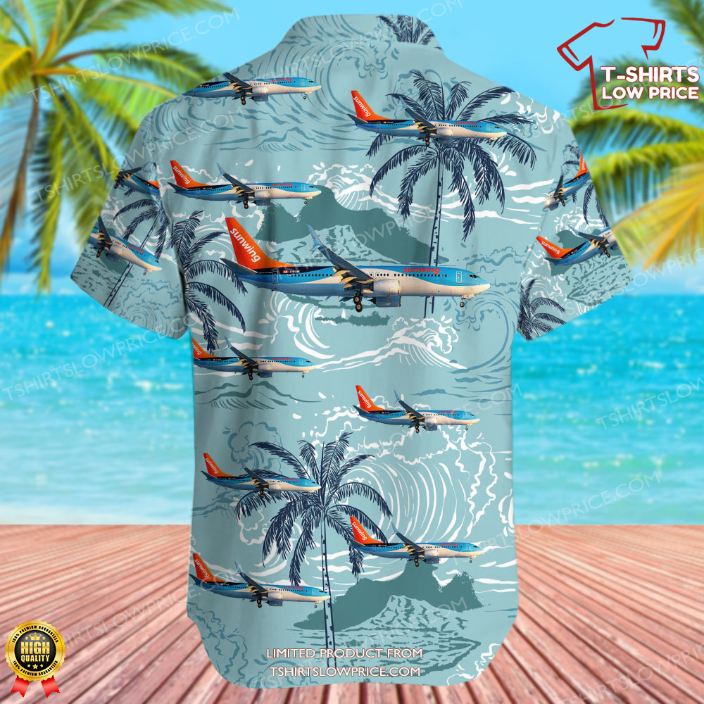 Boeing 737 8K5 Sunwing Airlines Hawaiian Shirt 3 Boeing 737 8K5 Sunwing Airlines Hawaiian Shirt 3