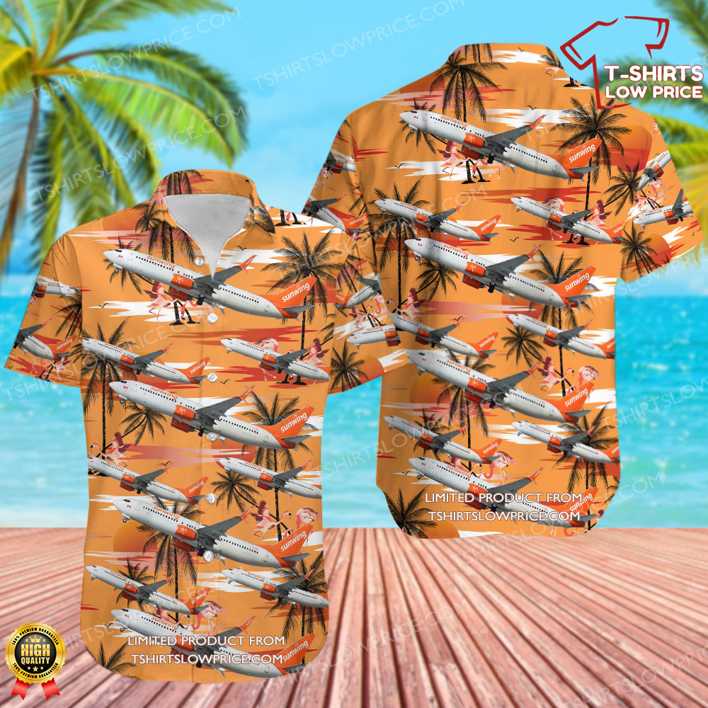 Boeing 737-86J Sunwing Airlines Hawaiian Shirt Boeing 737 86J Sunwing Airlines Hawaiian Shirt 1