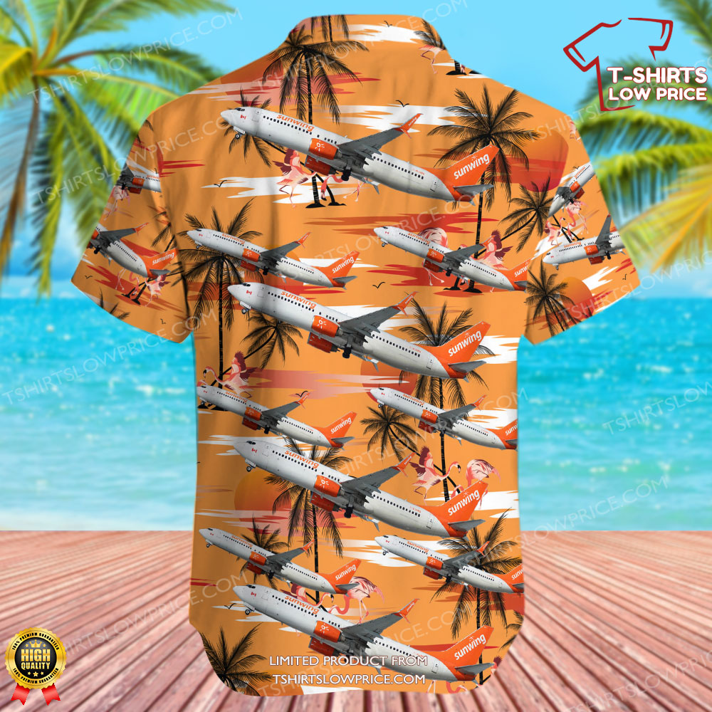Boeing 737 86J Sunwing Airlines Hawaiian Shirt 3 Boeing 737 86J Sunwing Airlines Hawaiian Shirt 3