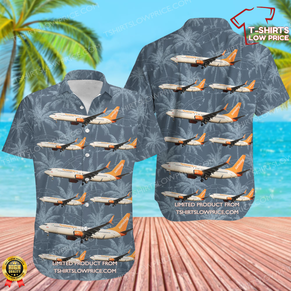 Boeing 737-8FH Sunwing Airlines Hawaiian Shirt Boeing 737 8FH Sunwing Airlines Hawaiian Shirt 1