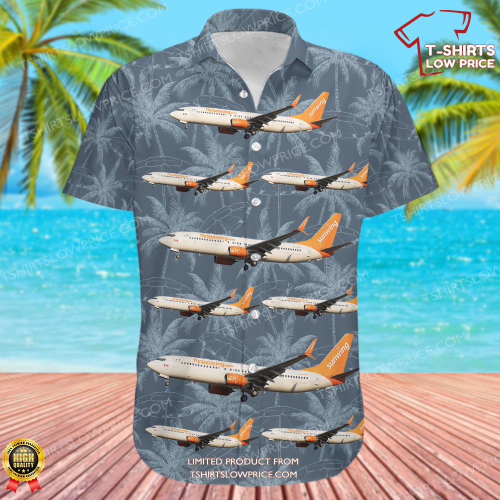 Boeing 737 8FH Sunwing Airlines Hawaiian Shirt 2 Boeing 737 8FH Sunwing Airlines Hawaiian Shirt 2