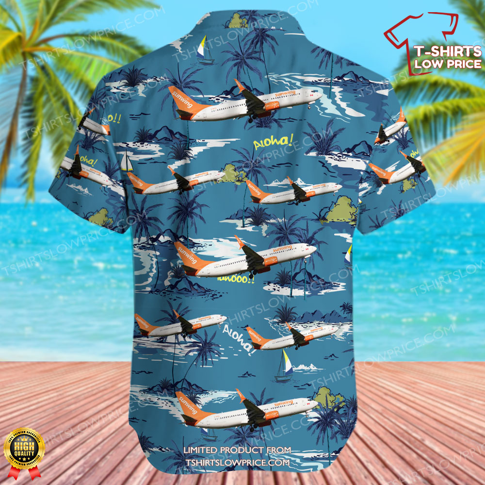 Boeing 737 8GS Sunwing Airlines Hawaiian Shirt 3 Boeing 737 8GS Sunwing Airlines Hawaiian Shirt 3