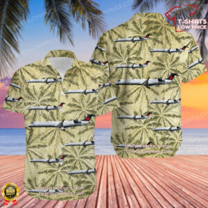 Bombardier CRJ-900LR Air Canada Express (Jazz Aviation) Hawaiian Shirt Bombardier CRJ-900LR Air Canada Express (Jazz Aviation) Hawaiian Shirt
