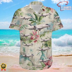 Bombardier BD-100-1A10 Challenger 3500 Glock Aviation Hawaiian Shirt