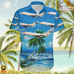 Bombardier BD-700-1A10 Global 6000 Glock Aviation Hawaiian Shirt