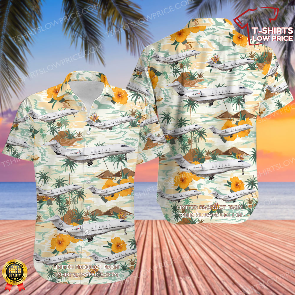 Bombardier BD-100-1A10 Challenger 350 Glock Aviation Hawaiian Shirt 0 70
