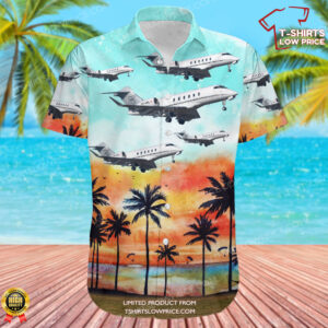 Bombardier BD-100-1A10 Challenger 300 Glock Aviation Hawaiian Shirt