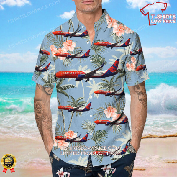 Boeing 737-8BK Sun Country Airlines Hawaiian Shirt Boeing 737-8BK Sun Country Airlines Hawaiian Shirt