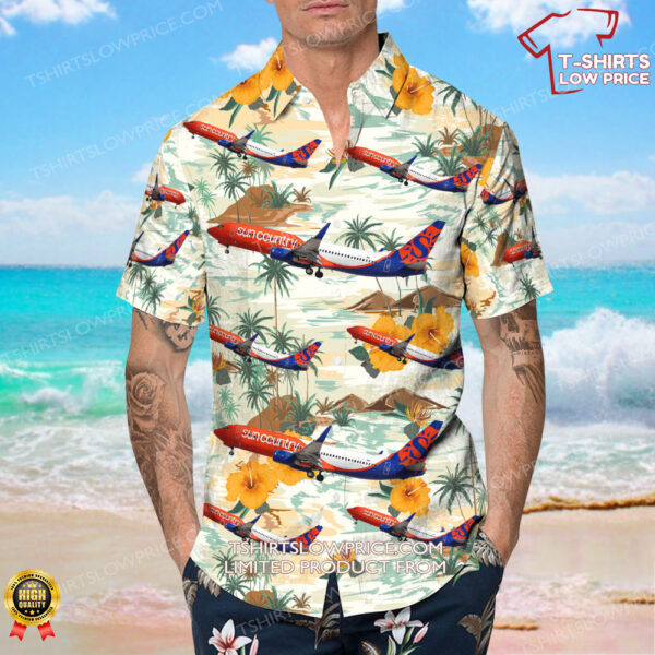 Boeing 737-83N Sun Country Airlines Hawaiian Shirt Boeing 737-83N Sun Country Airlines Hawaiian Shirt