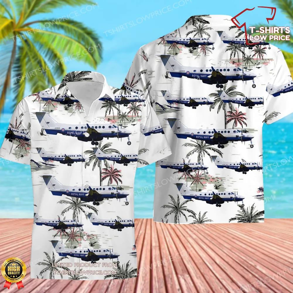 Royal Navy Hawker Beechcraft 350CER Avenger T1 (300C) Hawaiian Shirt Royal Navy Hawker Beechcraft 350CER Avenger T1 300C Hawaiian Shirt 1