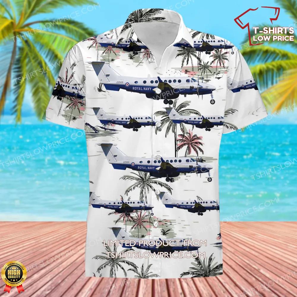 Royal Navy Hawker Beechcraft 350CER Avenger T1 300C Hawaiian Shirt 2 Royal Navy Hawker Beechcraft 350CER Avenger T1 300C Hawaiian Shirt 2