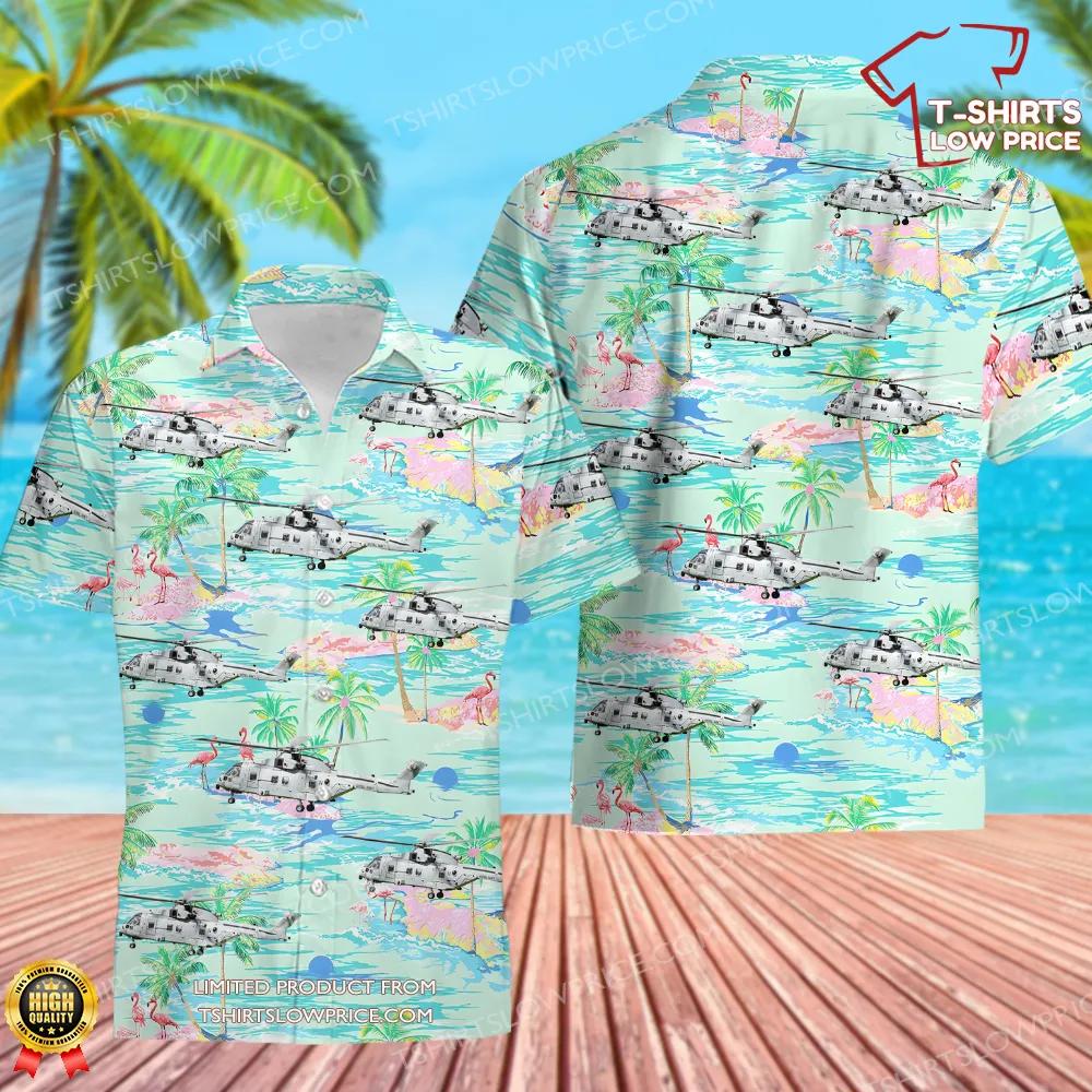 Royal Navy EHI EH101-411 Merlin HC3 Hawaiian Shirt Royal Navy EHI EH101 411 Merlin HC3 Hawaiian Shirt