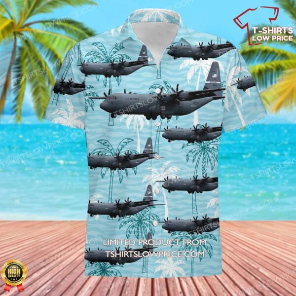 USA Air Force Boeing Lockheed Martin C-130 Hercules (L-382) Hawaiian Shirt