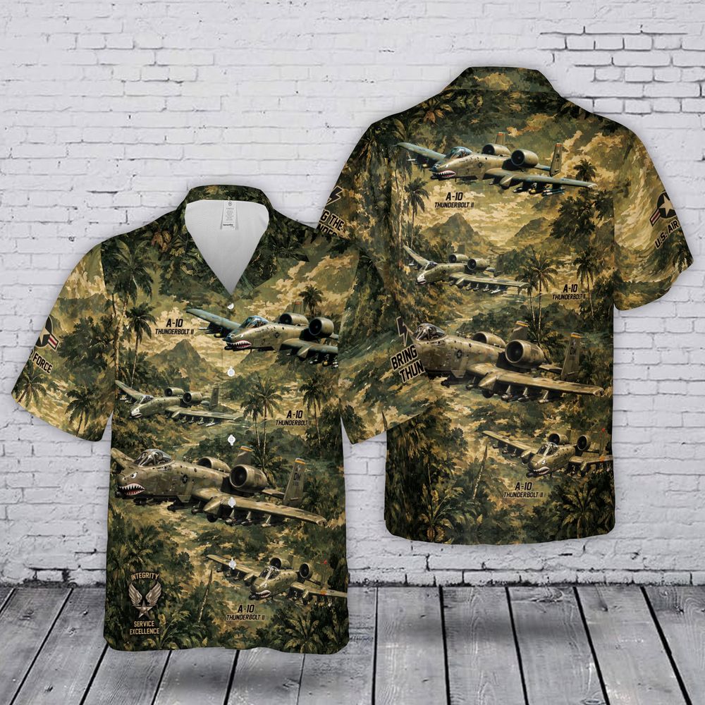 USAF A-10 Thunderbolt II Hawaiian Shirt USAF A-10 Thunderbolt II Hawaiian Shirt