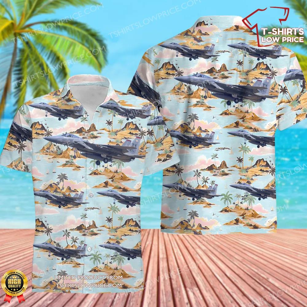 USA Air Force McDonnell Douglas F-15C Eagle Hawaiian Shirt USA Air Force McDonnell Douglas F 15C Eagle Hawaiian Shirt 2