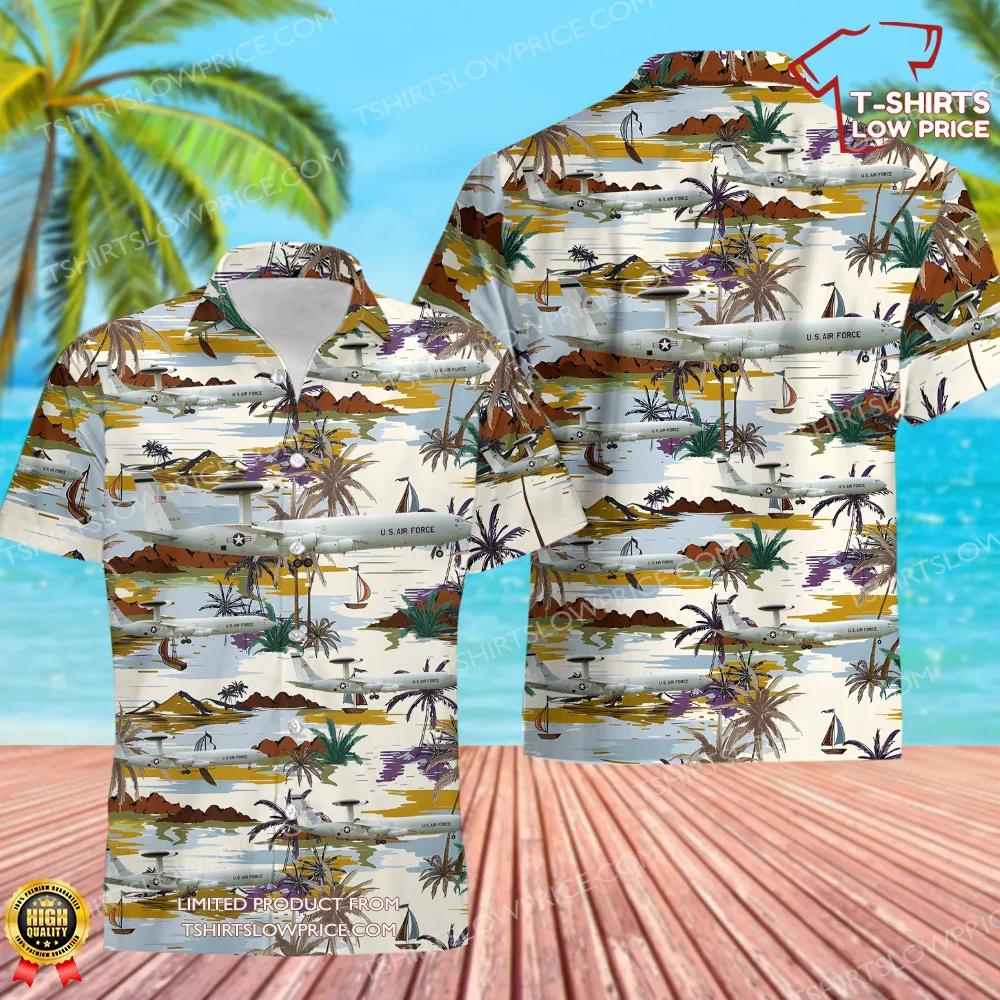USA Air Force Boeing E-3B Sentry Hawaiian Shirt USA Air Force Boeing E 3B Sentry Hawaiian Shirt 2