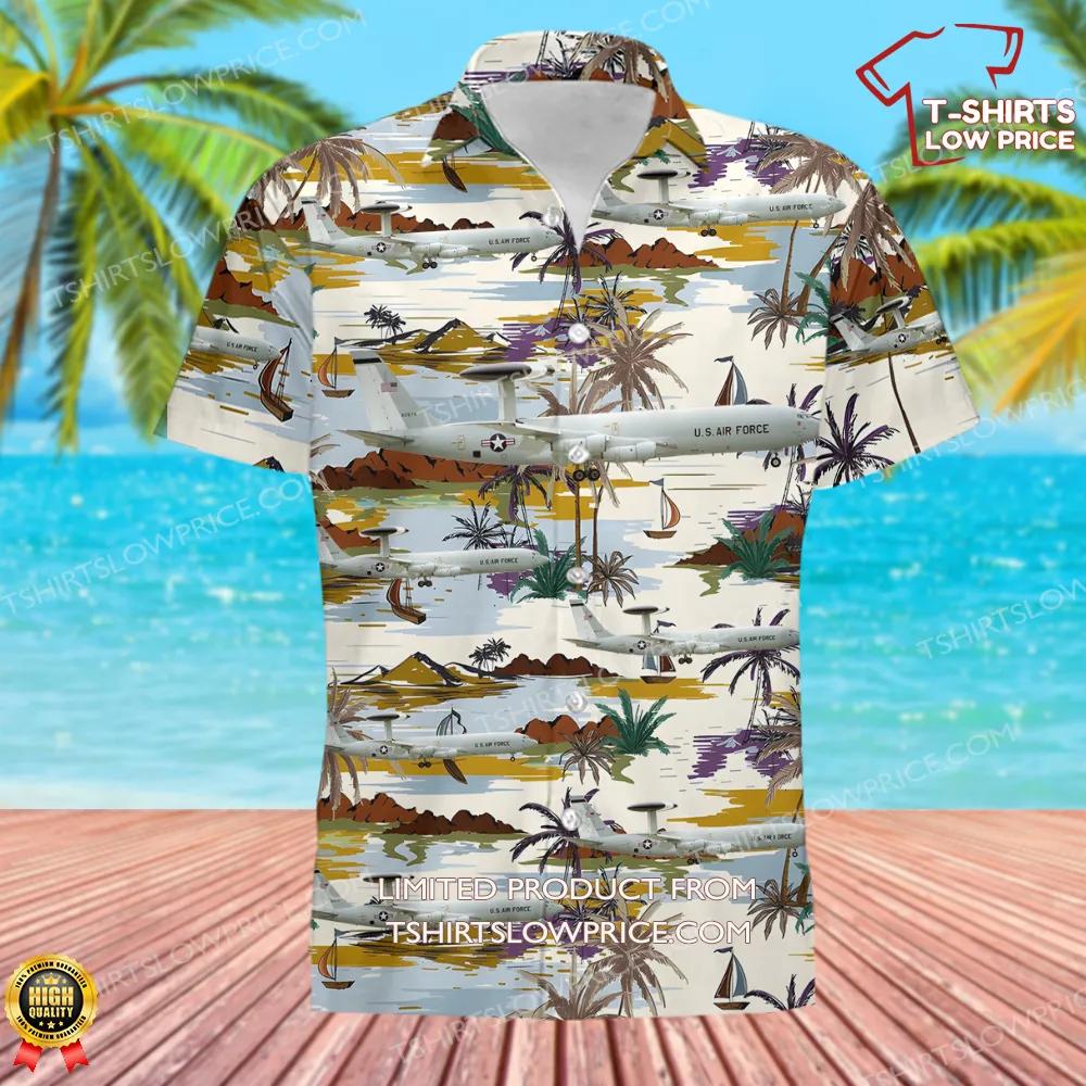 USA Air Force Boeing E 3B Sentry Hawaiian Shirt 3 USA Air Force Boeing E 3B Sentry Hawaiian Shirt 3