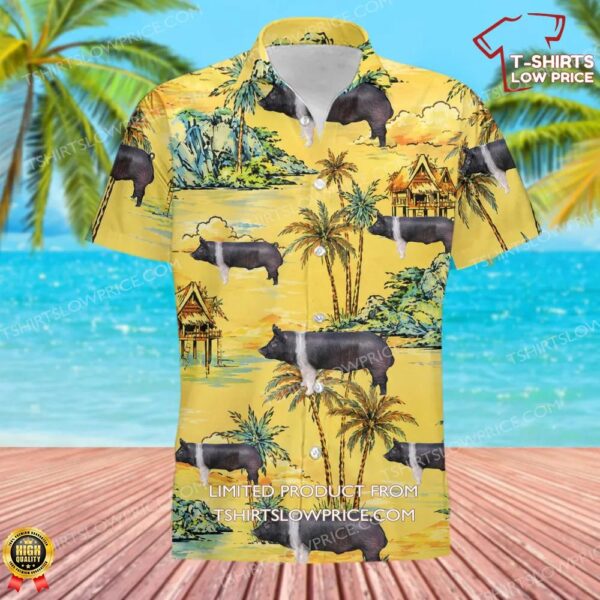 Hampshire Sow Pig Hawaiian Shirt Hampshire Sow Pig Hawaiian Shirt