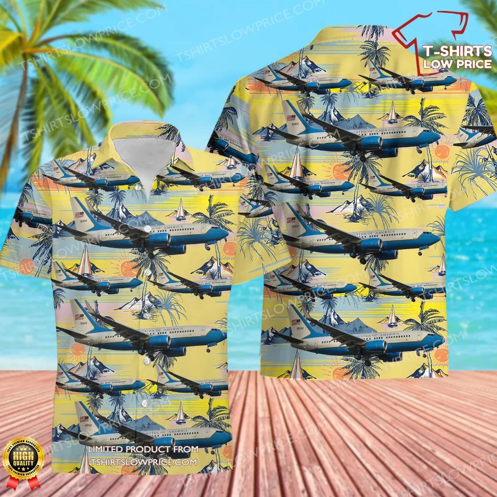USA Air Force Boeing C-40C Hawaiian Shirt USA Air Force Boeing C 40C Hawaiian Shirt 2